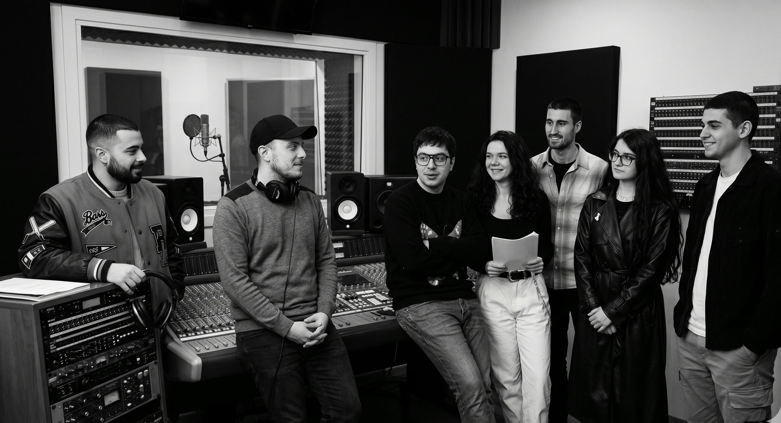 The YouDub team in their dubbing studio in Rome